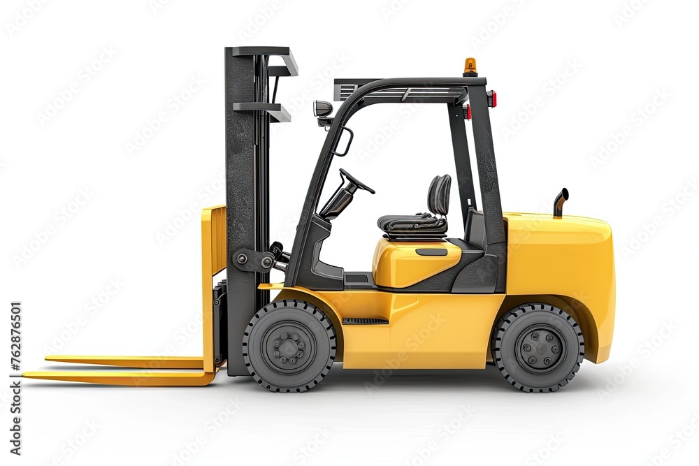 Yellow Forklift isolated on a white background