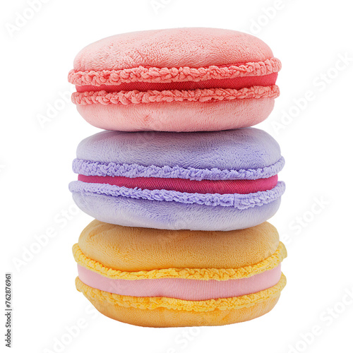 Macaron Plush, transparent background, isolated image, generative AI