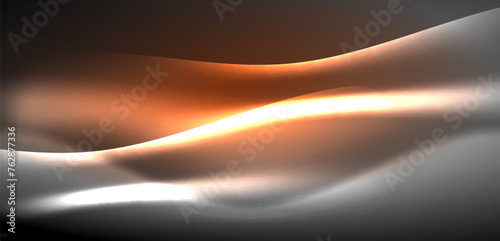 Neon-lit waves surge across background, mesmerizing dance of luminescence and motion. Dynamic backdrop captures essence of energy and modern aesthetics