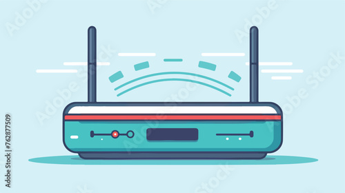 Wireless router line icon for infographics on white