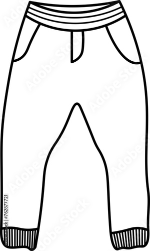 Parkour pants Outline Illustration Vector