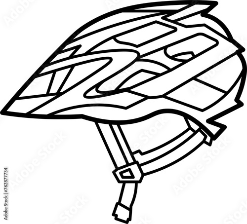 BMX helmet Outline Illustration Vector