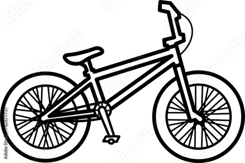 BMX bike Outline Illustration Vector