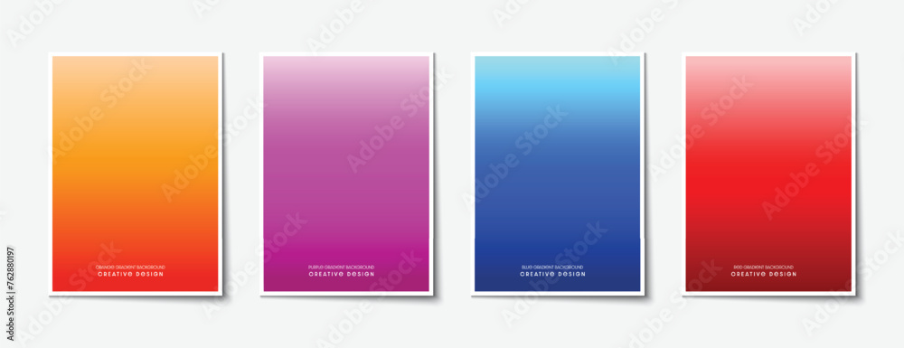 Halftone gradient premium graphic design background template collection. Colors blue, purple, orange, red