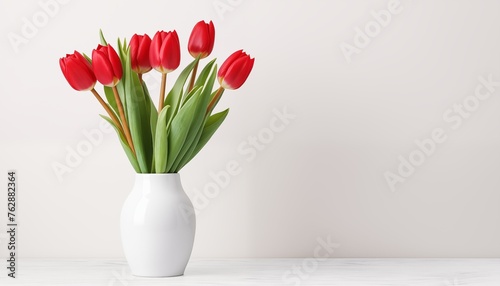 bouquet of tulips in vase