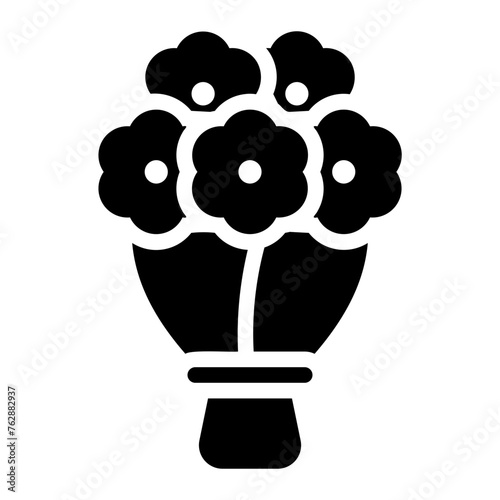 bouquet glyph icon