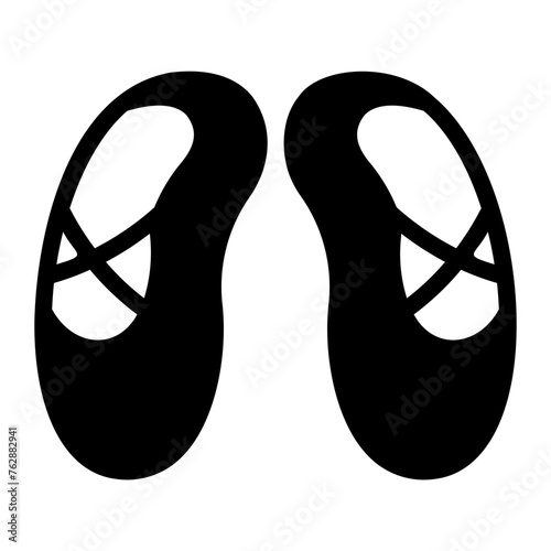 ballet shoes glyph icon