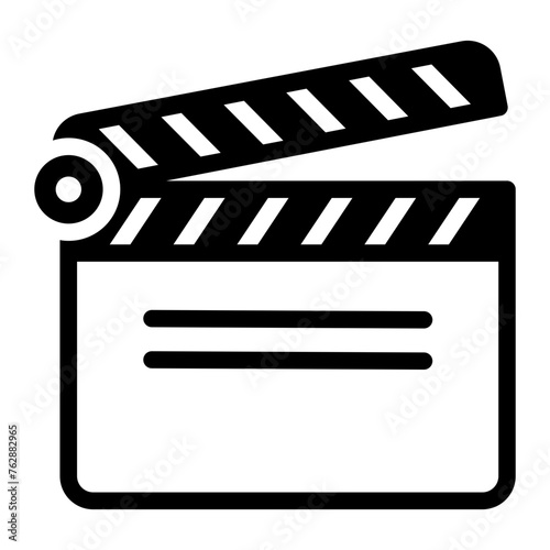 clapperboard glyph icon