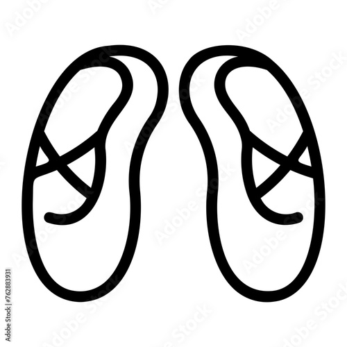 ballet shoes line icon