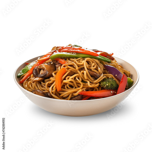 thai noodle soup with vegetables photo