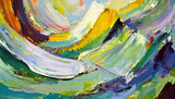 Large colorful brush strokes making up a background