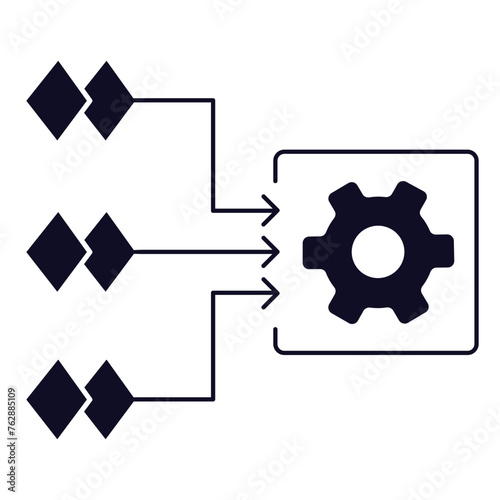 Input Processing. Unlock the secrets hidden within data streams and transmute them into actionable insights with our transformative input processing. Vector Editable Stroke Icon.