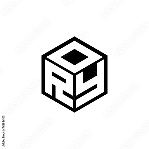 RYO letter logo design with white background in illustrator, cube logo, vector logo, modern alphabet font overlap style. calligraphy designs for logo, Poster, Invitation, etc.