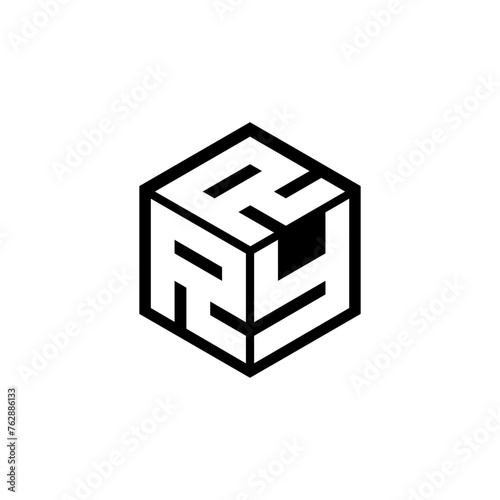 RYR letter logo design with white background in illustrator, cube logo, vector logo, modern alphabet font overlap style. calligraphy designs for logo, Poster, Invitation, etc.