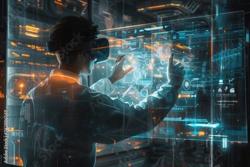 Technology Innovation: innovative technology futuristic concepts, virtual reality, artificial intelligence