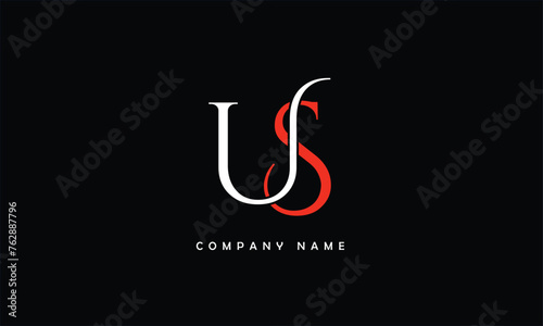SU  US  S  U Abstract Letters Logo monogram