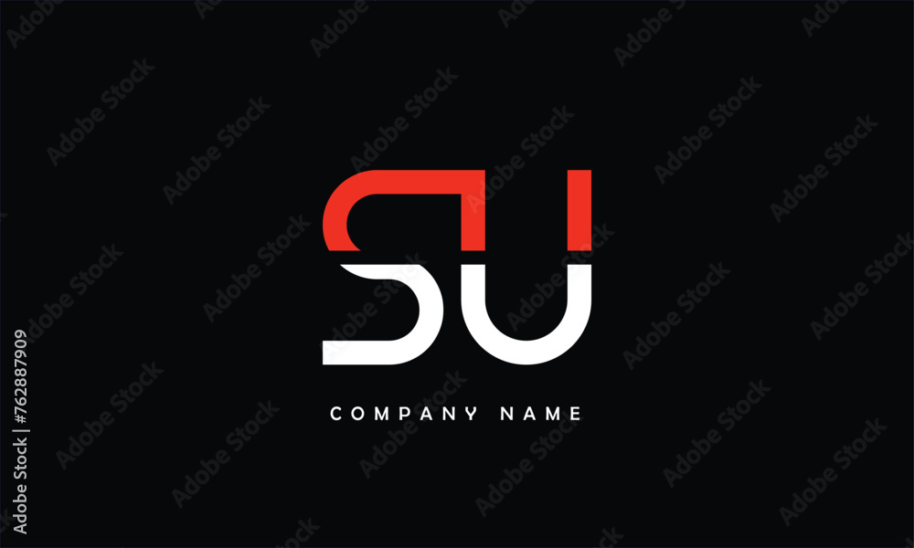 Fototapeta premium SU, US, S, U Abstract Letters Logo monogram