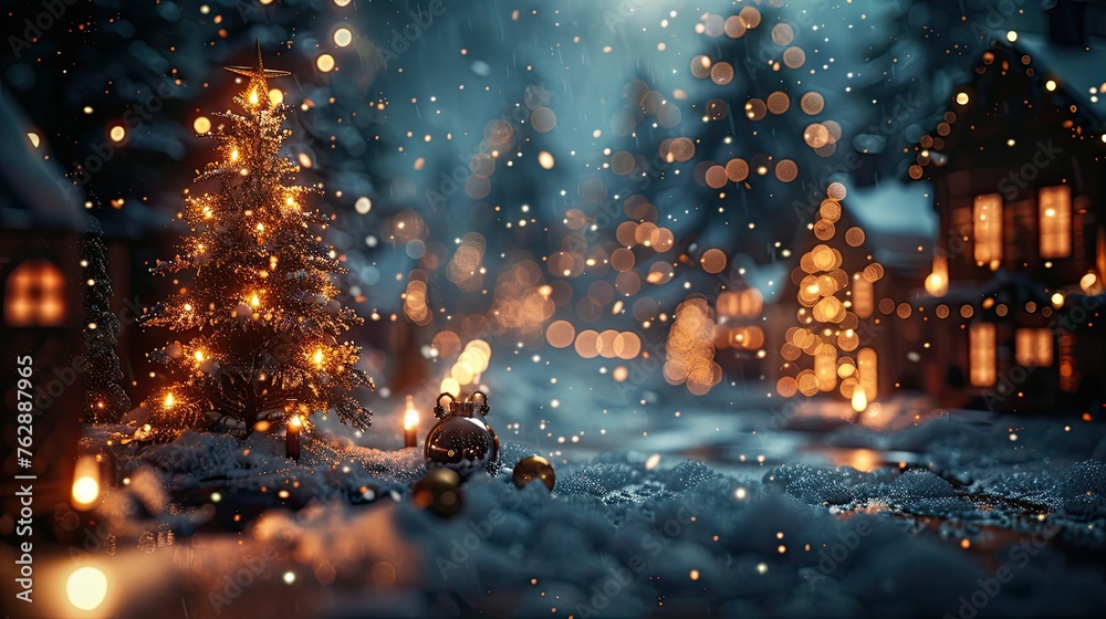 d graphic christmas holiday scene background