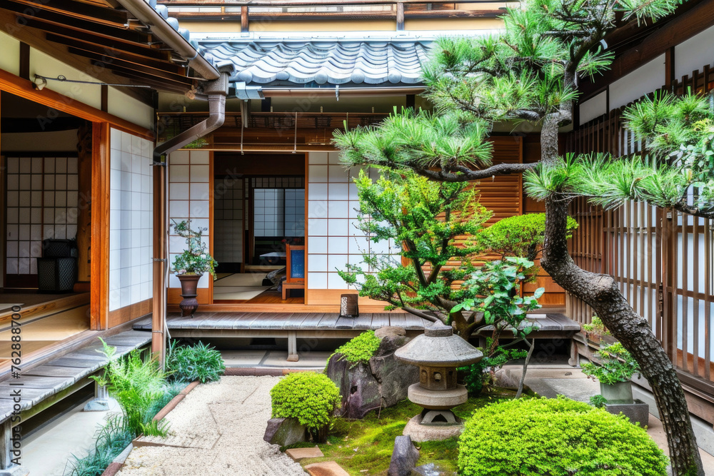 Traditional Japanese home where a family resides