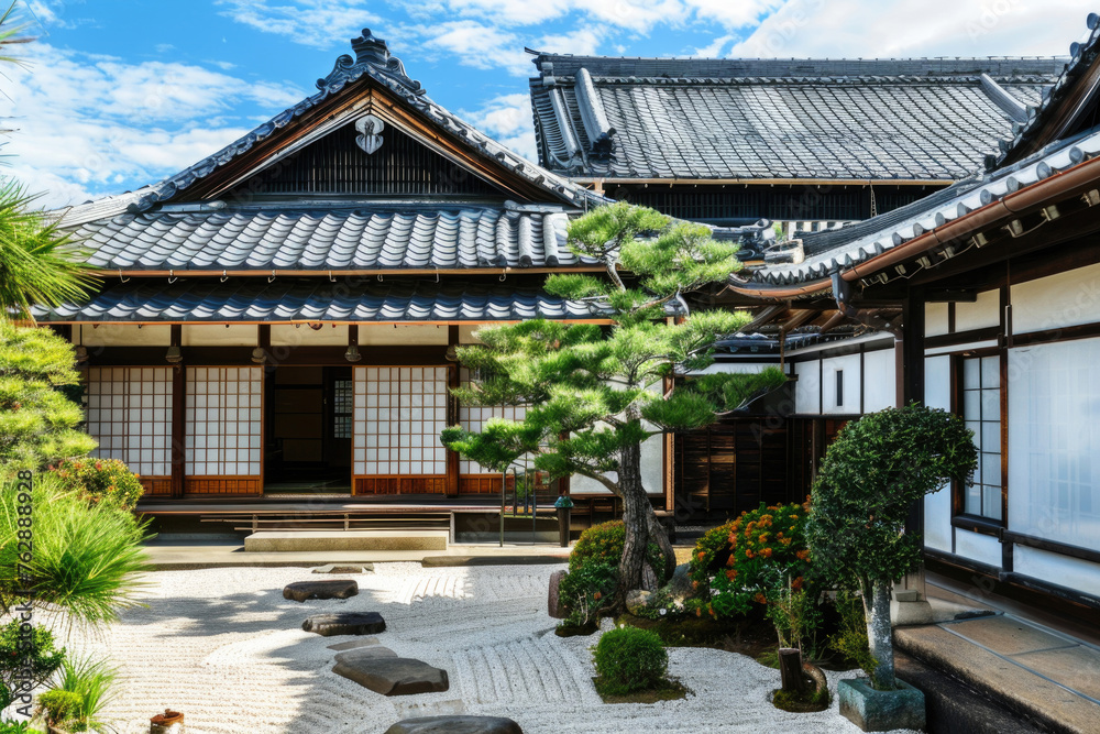 Traditional Japanese home where a family resides
