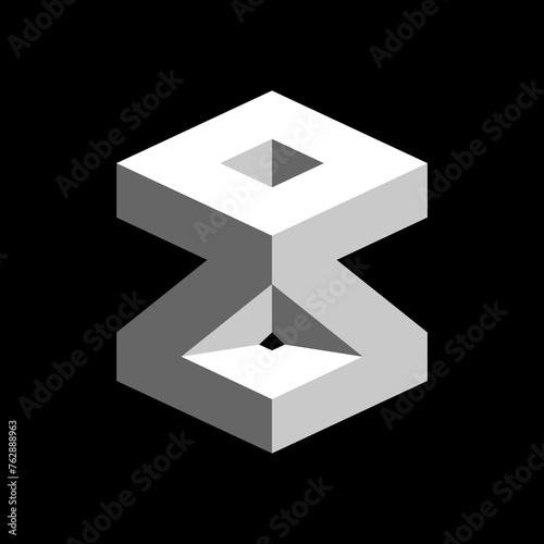 Dynamic optical illusion. Geometric shapes and soft colors create a unique visual dimension. Suitable for graphic design and artistic backgrounds.