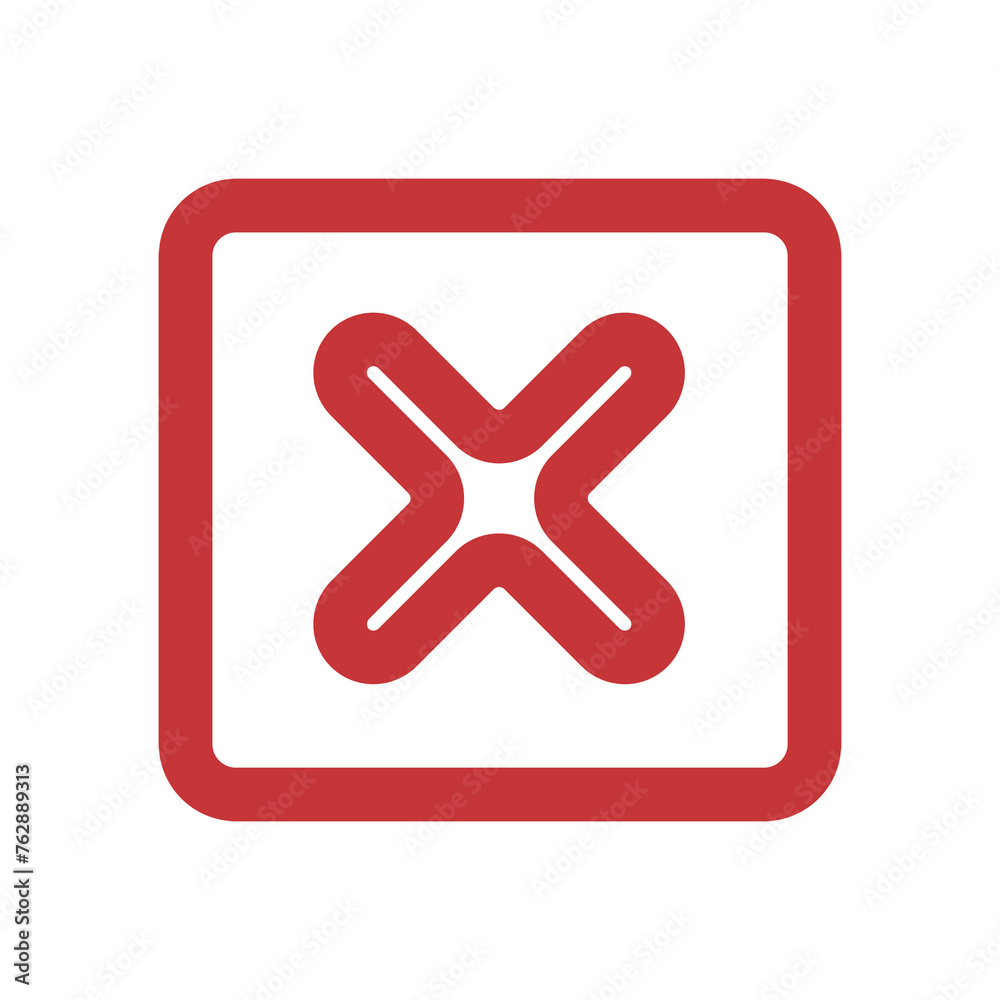 Obraz premium red cross-mark icon. Isolated tick symbols, checklist signs, Flat and modern checkmark design, vector illustration