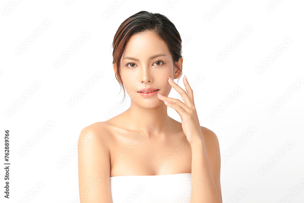 Beautiful young asian woman with clean fresh skin on white background, Face care, Facial treatment, Cosmetology, beauty and spa, Asian women portrait. Beautiful young asian woman with clean fresh skin on white background, Face care, Facial treatment, Cosmetology, beauty and spa, Asian women portrait.