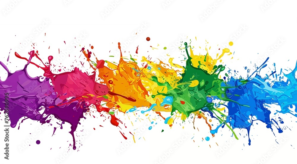 Colorful paint splashes background vector illustration, a colorful splash of color with artistic brush strokes.