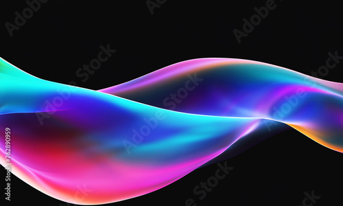 abstract hologram shapes on black background