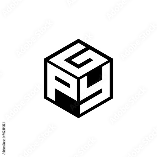PYG letter logo design with white background in illustrator, cube logo, vector logo, modern alphabet font overlap style. calligraphy designs for logo, Poster, Invitation, etc. photo