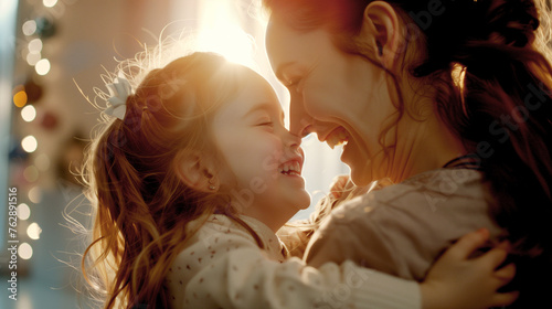 A Little Daughter Communicates with her Mother - Happy Moments of Closeness with a Loved One