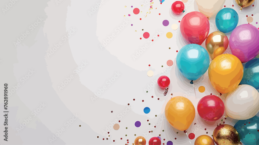 a bunch of colorful balloons with a white background