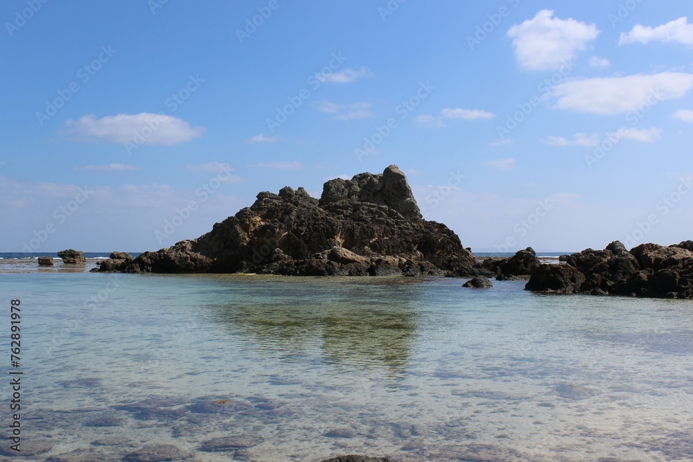 Clear and transparent blue sea water in a lagoon Clear and transparent blue sea water in a lagoon
