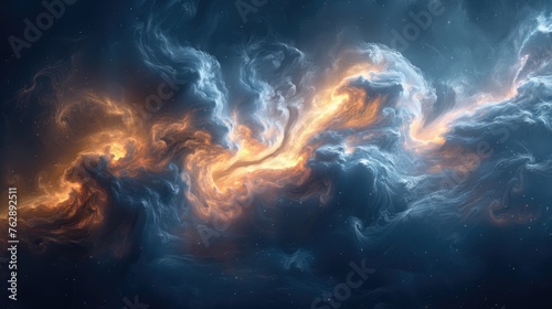 Abstract Nebula Cloud Patterns  Harmonious Swirls in Isolation  Generated by AI