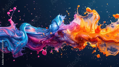 Vibrant Paint Splash: A Dynamic Design Element Isolated on a Background, Created by Generative AI