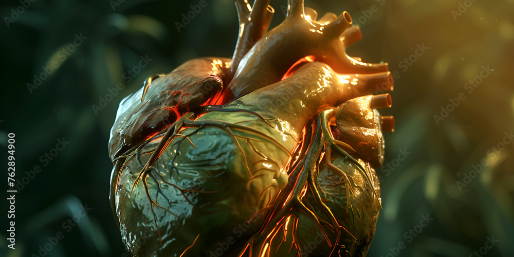 Heart human real veins anatomy, Stock Illustration | Adobe Stock