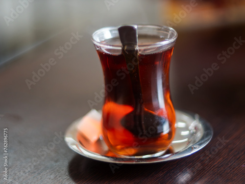 Traditional Turkish Tea in Glass