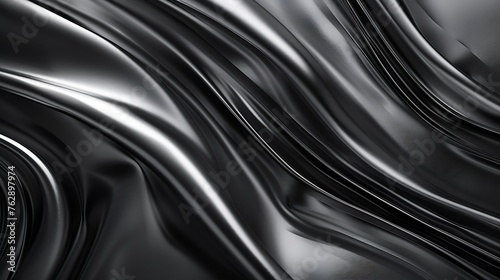 Black dark gray silver white wave abstract background for design Light wave wavy line Ombre gradient Noise rough grungy grain brushed metal metallic effect Matte shimmerWeb bannerWideP : Generative AI