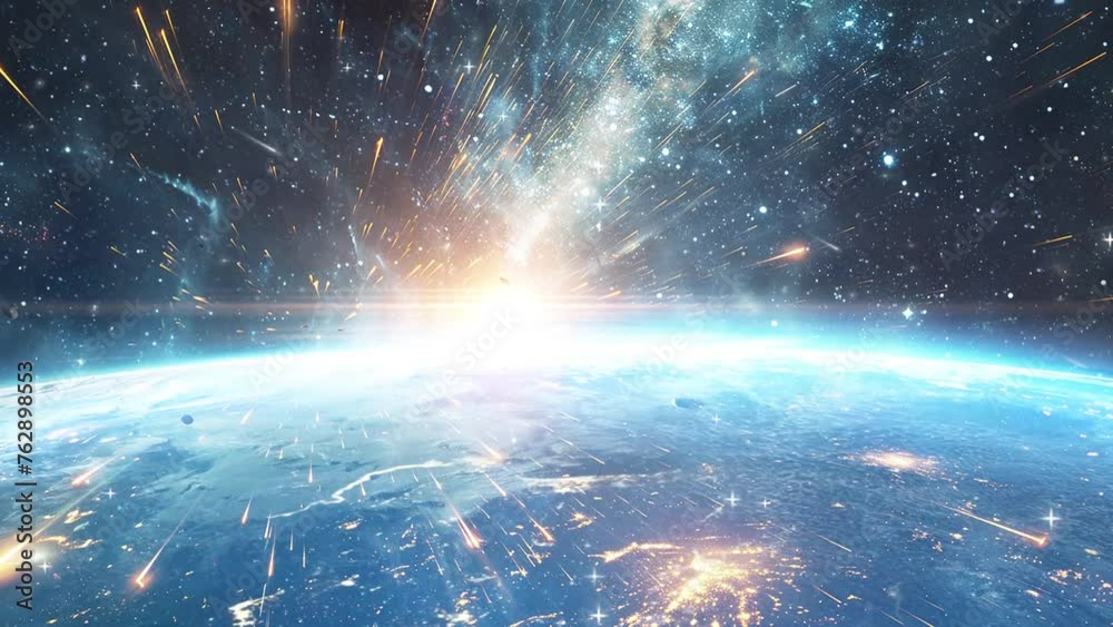 cinematic shot Interstellar anomaly emerges amidst. seamless looping ...