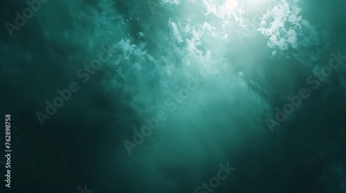 Dark green mint sea teal jade emerald turquoise light blue abstract background Color gradient blur Rough grunge grain noise Brushed matte shimmer Metallic foil effect Design Template E : Generative AI © Generative AI