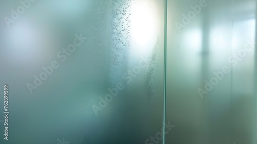 Closeup Frosted Glass Thick Film for reduces visibility across Toilet wall sticker bathroom decoration Office films privacy for bathroom Office meeting room : Generative AI photo