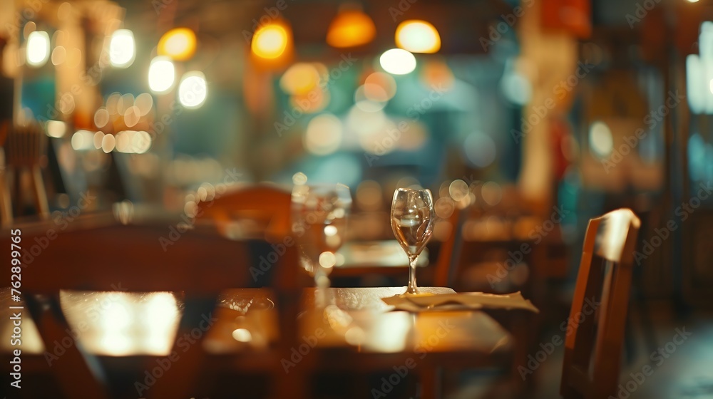 Abstract blur restaurant background  vintage filter : Generative AI