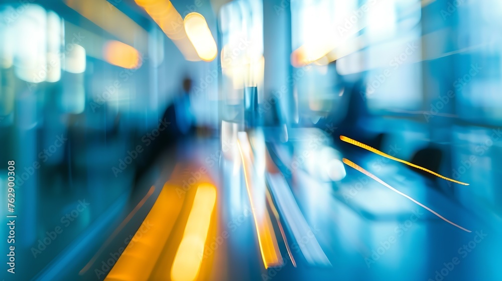 Businessmen blur in the workplace or work space of table work in office with computer or shallow depth of focus of abstract background : Generative AI Businessmen blur in the workplace or work space of table work in office with computer or shallow depth of focus of abstract background : Generative AI