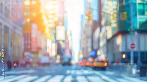 Blurred background of street in a big city : Generative AI