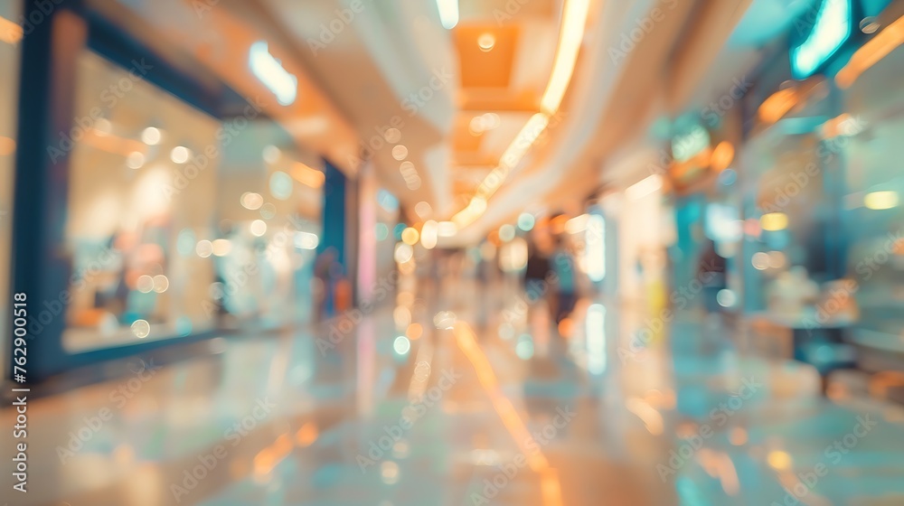 Defocused blur background of shopping mall : Generative AI