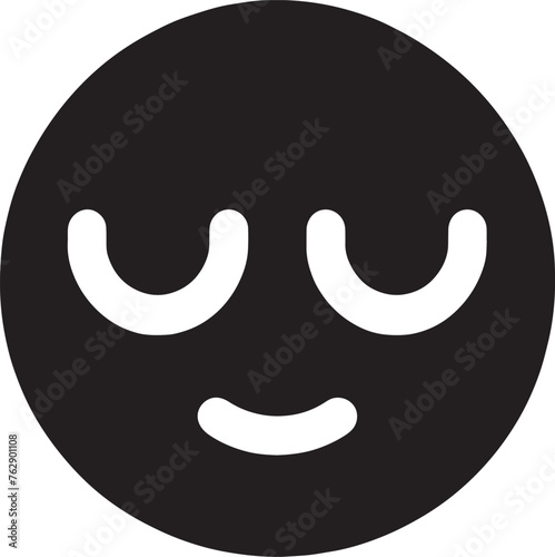 Serene Slumber: Sleepy Emoji in Monochrome Vector