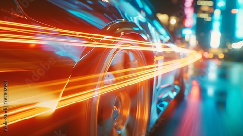 The car light trails in the city : Generative AI