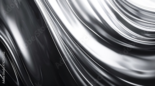 Black dark gray silver white wave abstract background for design Light wave wavy line Ombre gradient Noise rough grungy grain brushed metal metallic effect Matte shimmerWeb bannerWideP : Generative AI © Generative AI