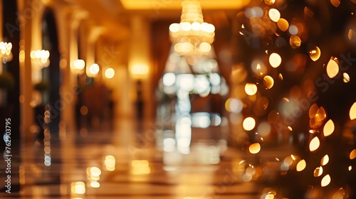 Blur Photo of beautiful luxury  hotel interior for backgroundbokeh concept   Generative AI