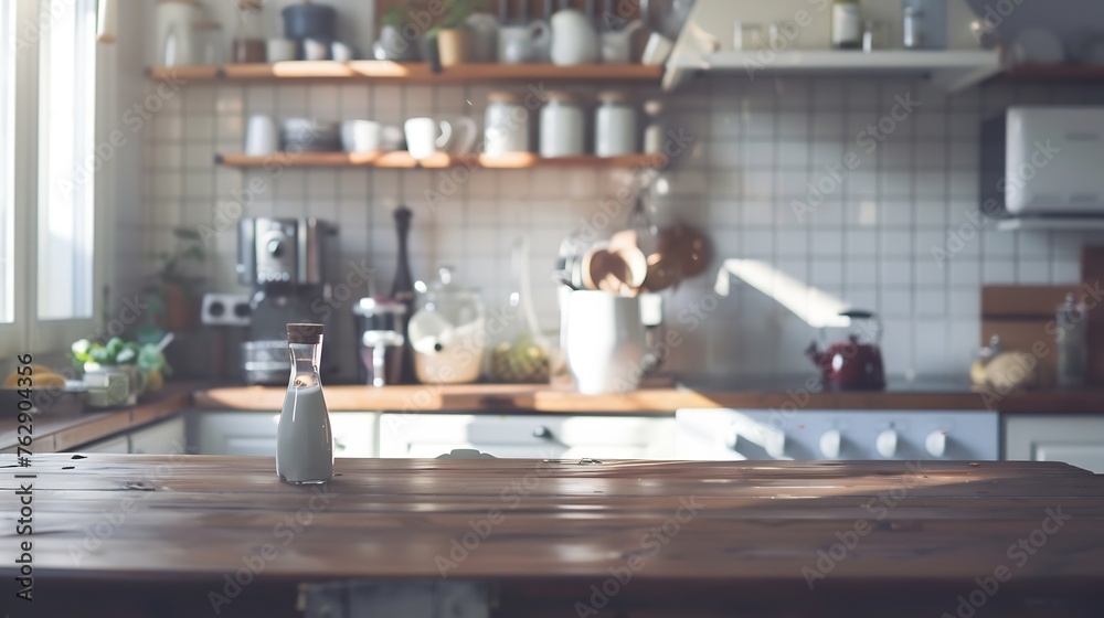 Desk of free space and kitchen inteiror : Generative AI Desk of free space and kitchen inteiror : Generative AI